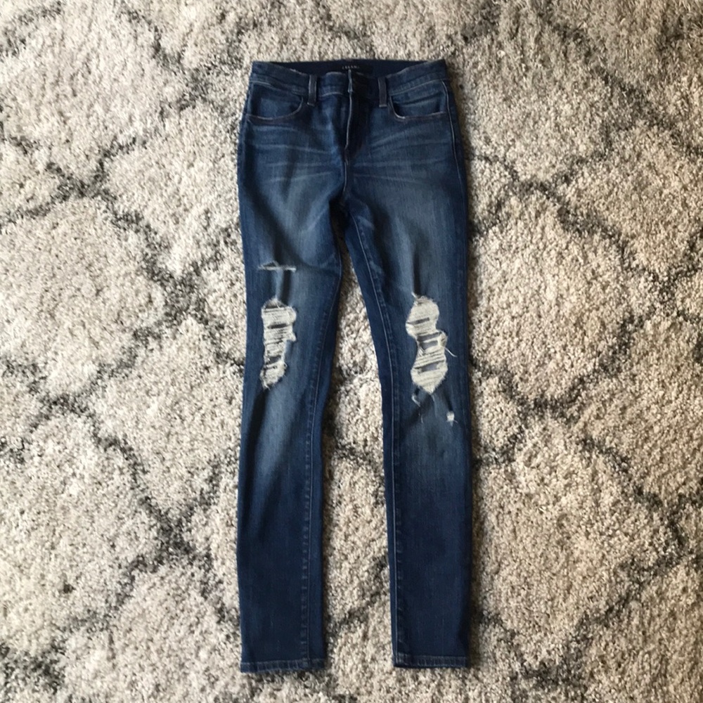 Distressed denim J Brand skinny jeans